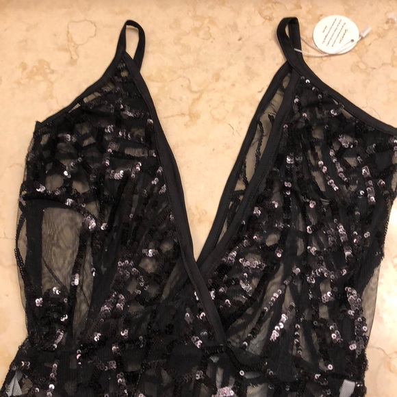 Alamour sheer sequin evening gown. Brand new - Picture 2 of 5